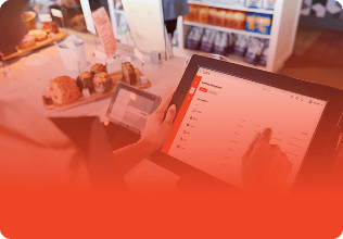 The cashier system updates in real time, tracking payments and inventory
